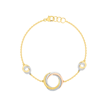Revolve Trio 18k Yellow, Rose and White Gold Bracelet with Diamonds