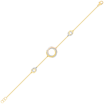 Revolve Trio 18k Yellow, Rose and White Gold Bracelet with Diamonds