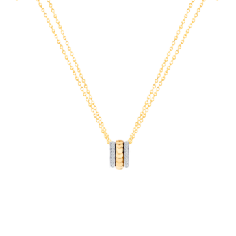 Revolve Diamond Pendant Chain With Moving Mechanism set in 18K Yellow Gold