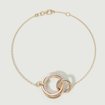 Revolve Trio Diamond Bracelet in 18k Yellow, Rose & White Gold