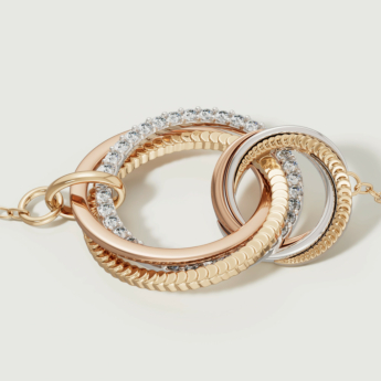 Revolve Trio Diamond Bracelet in 18k Yellow, Rose & White Gold