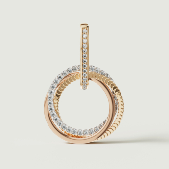 Revolve Trio Diamond Earrings in 18k Yellow, Rose & White Gold