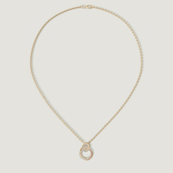 Revolve Trio 18k Yellow, Rose and White Gold Necklace with Diamonds