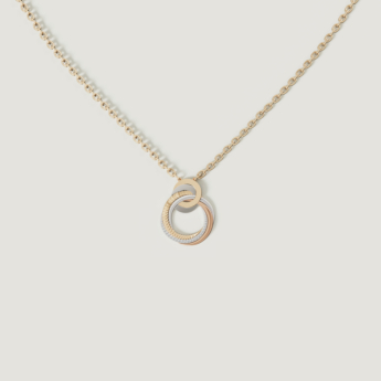 Revolve Trio 18k Yellow, Rose and White Gold Necklace with Diamonds