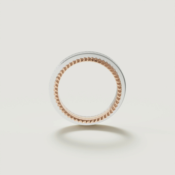 Revolve Trio 18k Yellow, Rose and White Gold Ring with Diamonds