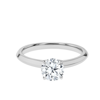 خاتم غايا سوليتير للخطوبة من الذهب الأبيض عيار 18 قيراط ومرصّع بالألماس 1 قيراط