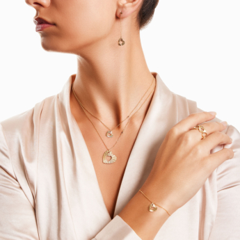 Farfasha Sunkiss Hearts Necklace In 18K Yellow Gold And Studded With Ruby