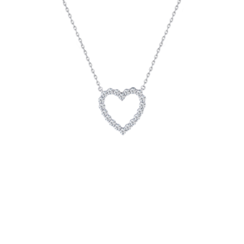 Damas Valentine's Day Collection Necklace In 18K White Gold and Studded with Diamonds