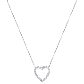 Damas Valentine's Day Collection Necklace In 18K White Gold and Studded with Diamonds
