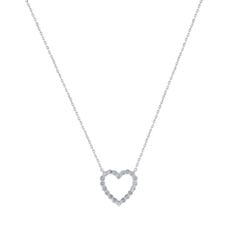 Damas Valentine's Day Collection Necklace In 18K White Gold and Studded with Diamonds