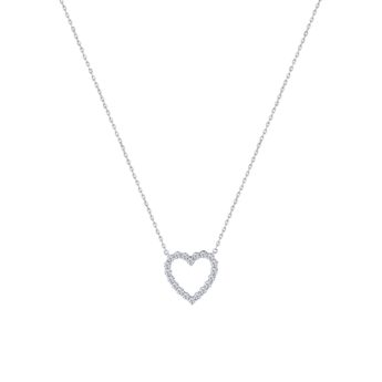 Damas Valentine's Day Collection Necklace In 18K White Gold and Studded with Diamonds