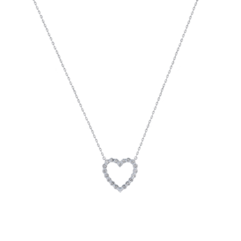 Damas Valentine's Day Collection Necklace In 18K White Gold and Studded with Diamonds