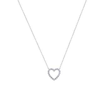 Damas Valentine's Day Collection Necklace In 18K White Gold and Studded with Diamonds