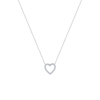 Damas Valentine's Day Collection Necklace In 18K White Gold and Studded with Diamonds