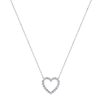 Damas Valentine's Day Collection Necklace In 18K White Gold and Studded with Diamonds