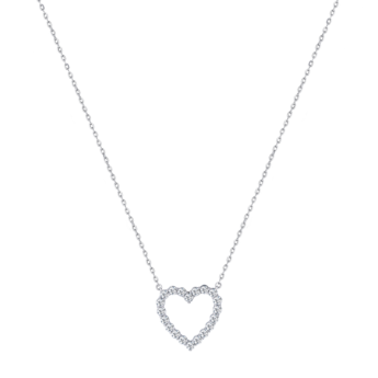 Damas Valentine's Day Collection Necklace In 18K White Gold and Studded with Diamonds