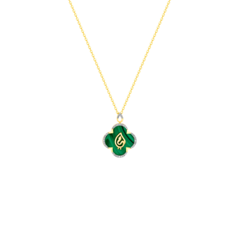 Ummi Yellow Gold Necklace with Diamond and Malachite  