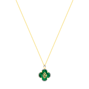 Ummi Yellow Gold Necklace with Diamond and Malachite  