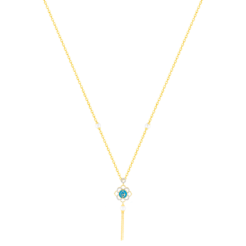 Ummi Yellow Gold Necklace with Diamond, Pearl and Turquoise  