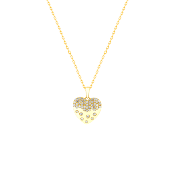 Damas Valentine's Day Collection Pendant and Chain In 18K Yellow Gold And Studded With Diamonds