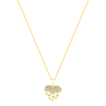 Damas Valentine's Day Collection Pendant and Chain In 18K Yellow Gold And Studded With Diamonds
