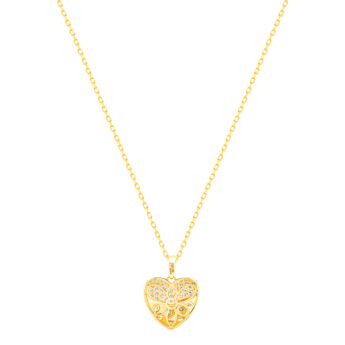 Damas Valentine's Day Collection Pendant and Chain In 18K Yellow Gold And Studded With Diamonds