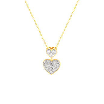 Damas Valentine's Day Collection Pendant and Chain In 18K Yellow Gold Featuring Ceramic and Diamonds