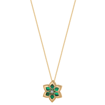 قلادة ستيلا دورو من الذهب الوردي عيار 18 قيراط والألماس والملكيت