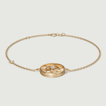 سوار فرفشة شمس من الذهب الأصفر عيار 18 قيراط مرصع بعرق اللؤلؤ  الذهبي والألماس