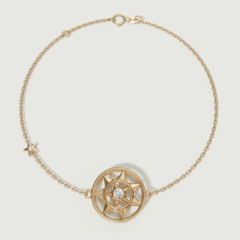 سوار فرفشة شمس من الذهب الأصفر عيار 18 قيراط مرصع بالألماس