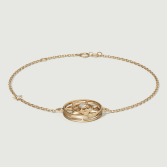 سوار فرفشة شمس من الذهب الأصفر عيار 18 قيراط مرصع بالألماس