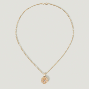 Farfasha Shams 18k Yellow Gold Golden Mother of Pearl and Diamond Necklace