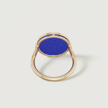 خاتم فرفشة شمس من الذهب الأصفر عيار 18 قيراط مرصع باللازورد والألماس