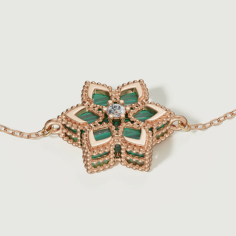 سوار ستيلا دورو من الذهب الوردي عيار 18 قيراط والألماس والملكيت