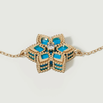 سوار ستيلا دورو إيدن من الذهب عيار 18 قيراط الأصفر والألماس والفيروز