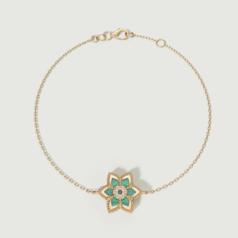 Stella D’oro Fior di Luce 18k Yellow Gold Diamond & Malachite Bracelet