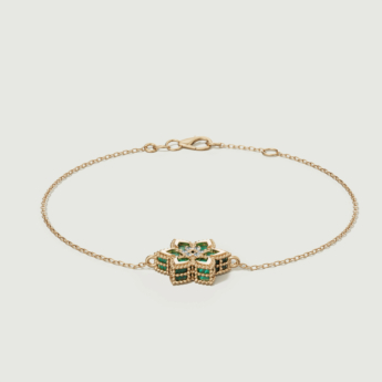 Stella D’oro Fior di Luce 18k Yellow Gold Diamond & Malachite Bracelet