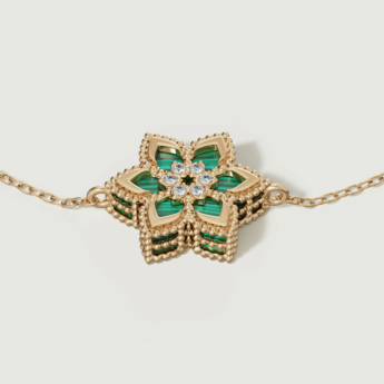 Stella D’oro Fior di Luce 18k Yellow Gold Diamond & Malachite Bracelet