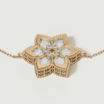 Stella D’oro Fior di Luce 18k Yellow Gold Diamond & Mother of Pearl Bracelet