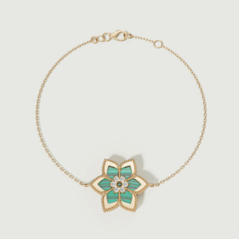 Stella D’oro Fior di Luce 18k Yellow Gold Diamond & Malachite Bracelet