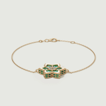 Stella D’oro Fior di Luce 18k Yellow Gold Diamond & Malachite Bracelet
