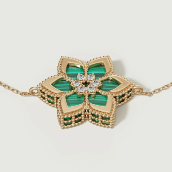 Stella D’oro Fior di Luce 18k Yellow Gold Diamond & Malachite Bracelet