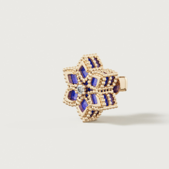 أقراط ستيلا دورو إيدن من الذهب الأصفر عيار 18 قيراط والألماس واللازورد