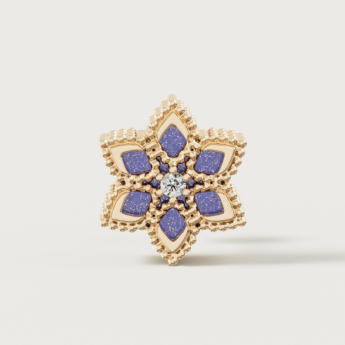 أقراط ستيلا دورو إيدن من الذهب الأصفر عيار 18 قيراط والألماس واللازورد