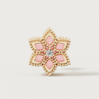 أقراط ستيلا دورو إيدن من الذهب الأصفر عيار 18 قيراط والألماس والأوبال الوردي