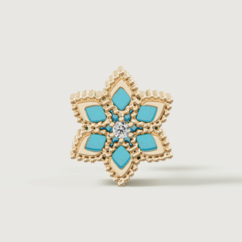 أقراط ستيلا دورو إيدن من الذهب عيار 18 قيراط الأصفر والألماس والفيروز