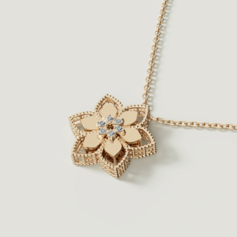 قلادة ستيلا دورو فيور دي لوتشي من الذهب الأصفر عيار 18 قيراط والألماس 