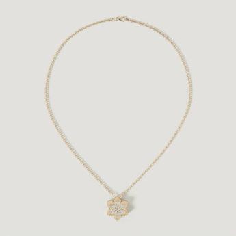 Stella D’oro Fior di Luce 18k Yellow Gold Diamond & Mother of Pearl Necklace