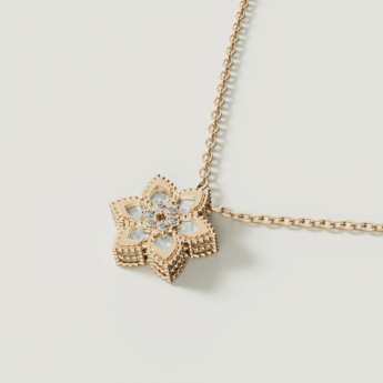 Stella D’oro Fior di Luce 18k Yellow Gold Diamond & Mother of Pearl Necklace