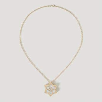 Stella D’oro Fior di Luce 18k Yellow Gold Diamond & Mother of Pearl Necklace